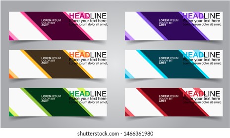 Set of Modern  Web Banner Design Background.  Creative Banner Header Templates - Vector