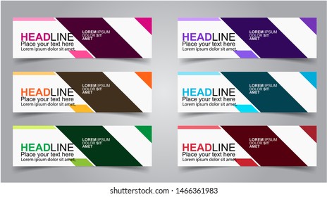 Set of Modern  Web Banner Design Background.  Creative Banner Header Templates - Vector