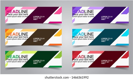 Set of Modern  Web Banner Design Background.  Creative Banner Header Templates - Vector