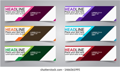 Set of Modern  Web Banner Design Background.  Creative Banner Header Templates - Vector