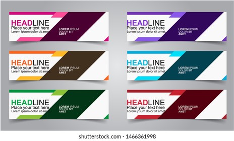 Set of Modern  Web Banner Design Background.  Creative Banner Header Templates - Vector