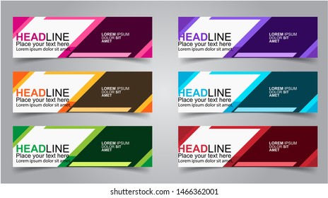 Set of Modern  Web Banner Design Background.  Creative Banner Header Templates - Vector