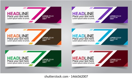 Set of Modern  Web Banner Design Background.  Creative Banner Header Templates - Vector