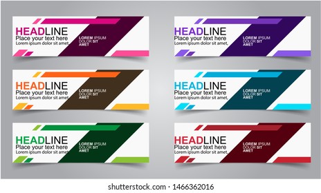 Set of Modern  Web Banner Design Background.  Creative Banner Header Templates - Vector