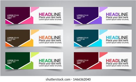 Set of Modern  Web Banner Design Background.  Creative Banner Header Templates - Vector