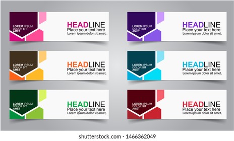 Set of Modern  Web Banner Design Background.  Creative Banner Header Templates - Vector