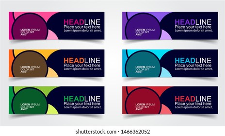 Set of Modern  Web Banner Design Background.  Creative Banner Header Templates - Vector