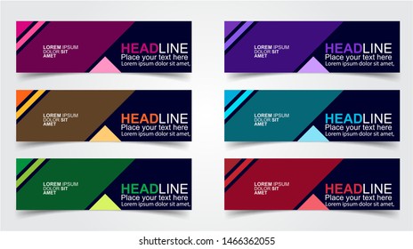 Set of Modern  Web Banner Design Background.  Creative Banner Header Templates - Vector