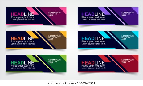 Set of Modern  Web Banner Design Background.  Creative Banner Header Templates - Vector