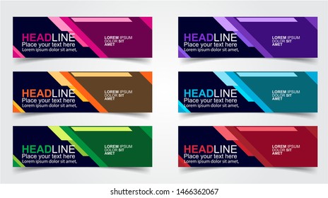 Set of Modern  Web Banner Design Background.  Creative Banner Header Templates - Vector