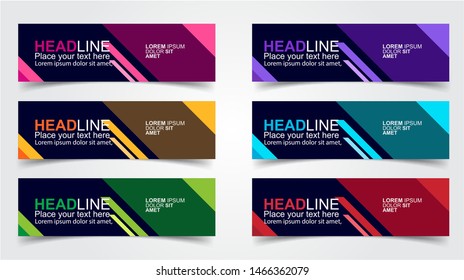 Set of Modern  Web Banner Design Background.  Creative Banner Header Templates - Vector