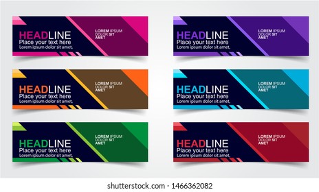 Set of Modern  Web Banner Design Background.  Creative Banner Header Templates - Vector