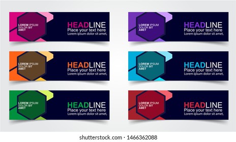 Set of Modern  Web Banner Design Background.  Creative Banner Header Templates - Vector
