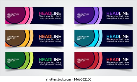 Set of Modern  Web Banner Design Background.  Creative Banner Header Templates - Vector