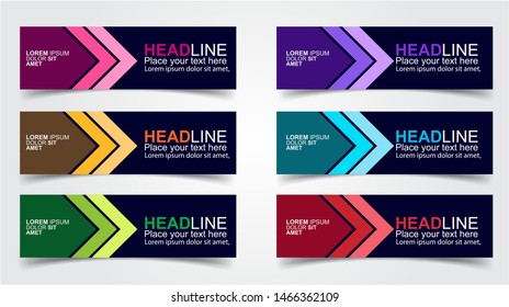 Set of Modern  Web Banner Design Background.  Creative Banner Header Templates - Vector