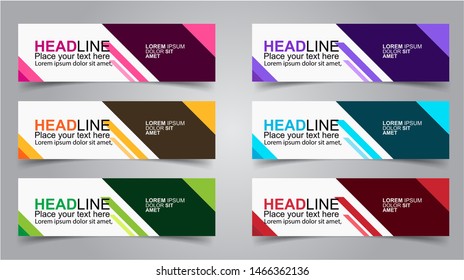 Set of Modern  Web Banner Design Background.  Creative Banner Header Templates - Vector