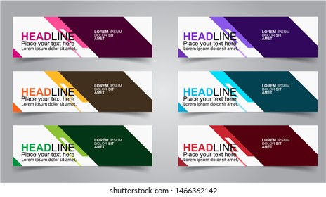 Set of Modern  Web Banner Design Background.  Creative Banner Header Templates - Vector
