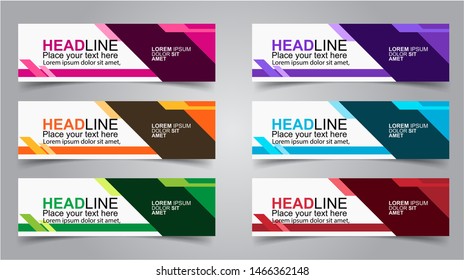 Set of Modern  Web Banner Design Background.  Creative Banner Header Templates - Vector
