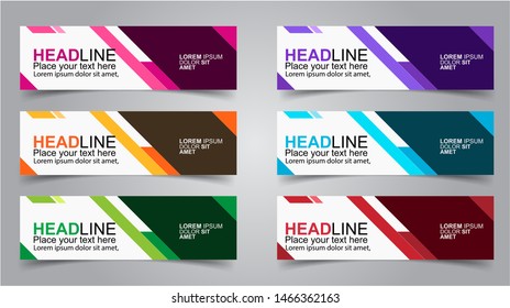 Set of Modern  Web Banner Design Background.  Creative Banner Header Templates - Vector