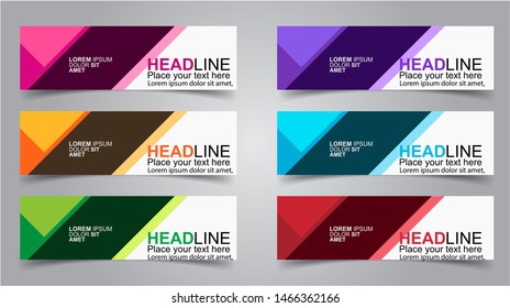 Set of Modern  Web Banner Design Background.  Creative Banner Header Templates - Vector