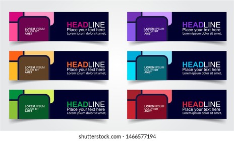 Set of Modern  Web Banner Design Background.  Creative Banner Header Templates - Vector