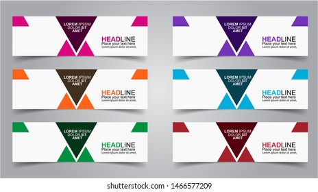 Set of Modern  Web Banner Design Background.  Creative Banner Header Templates - Vector