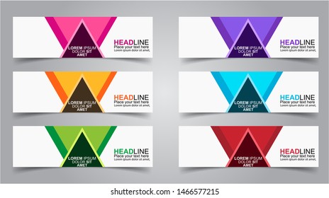 Set of Modern  Web Banner Design Background.  Creative Banner Header Templates - Vector