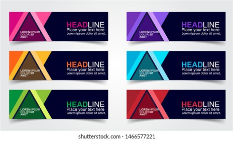 Set of Modern  Web Banner Design Background.  Creative Banner Header Templates - Vector