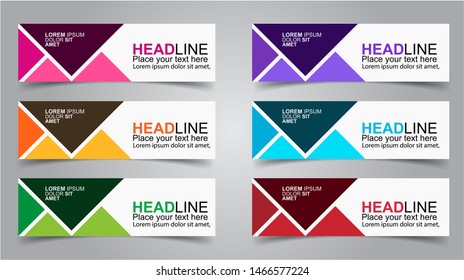 Set of Modern  Web Banner Design Background.  Creative Banner Header Templates - Vector