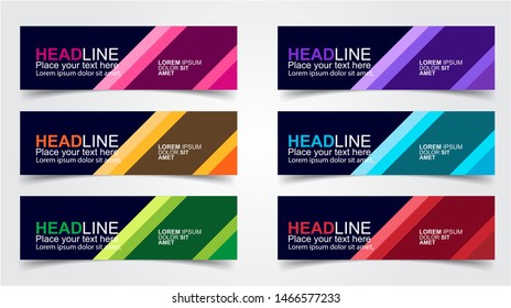 Set of Modern  Web Banner Design Background.  Creative Banner Header Templates - Vector