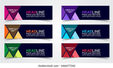 Set of Modern  Web Banner Design Background.  Creative Banner Header Templates - Vector