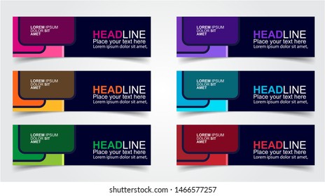 Set of Modern  Web Banner Design Background.  Creative Banner Header Templates - Vector
