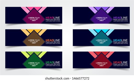 Set of Modern  Web Banner Design Background.  Creative Banner Header Templates - Vector