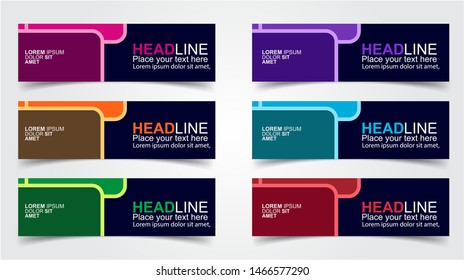Set of Modern  Web Banner Design Background.  Creative Banner Header Templates - Vector