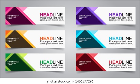 Set of Modern  Web Banner Design Background.  Creative Banner Header Templates - Vector