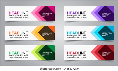 Set of Modern  Web Banner Design Background.  Creative Banner Header Templates - Vector