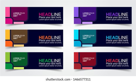 Set of Modern  Web Banner Design Background.  Creative Banner Header Templates - Vector