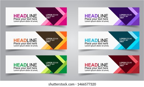 Set of Modern  Web Banner Design Background.  Creative Banner Header Templates - Vector