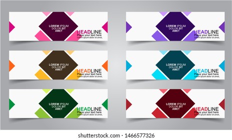 Set of Modern  Web Banner Design Background.  Creative Banner Header Templates - Vector