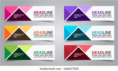 Set of Modern  Web Banner Design Background.  Creative Banner Header Templates - Vector