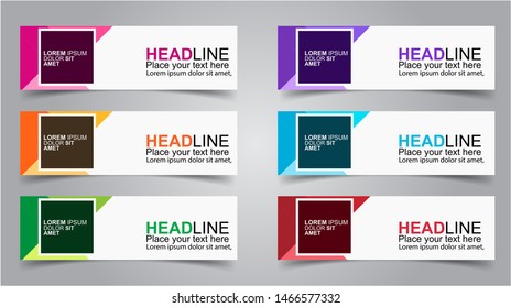 Set of Modern  Web Banner Design Background.  Creative Banner Header Templates - Vector