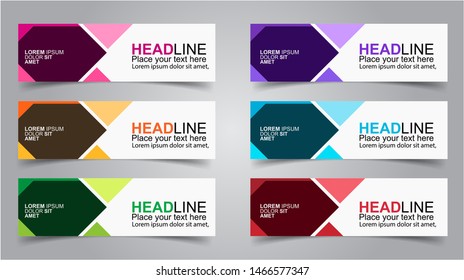 Set of Modern  Web Banner Design Background.  Creative Banner Header Templates - Vector