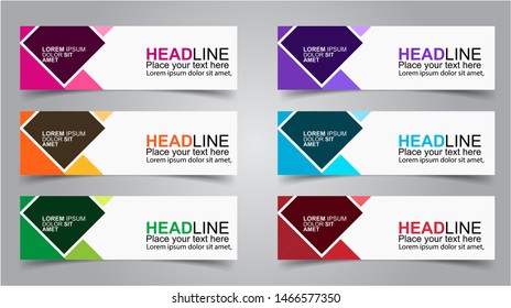 Set of Modern  Web Banner Design Background.  Creative Banner Header Templates - Vector