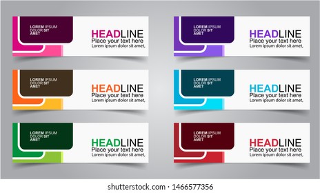 Set of Modern  Web Banner Design Background.  Creative Banner Header Templates - Vector