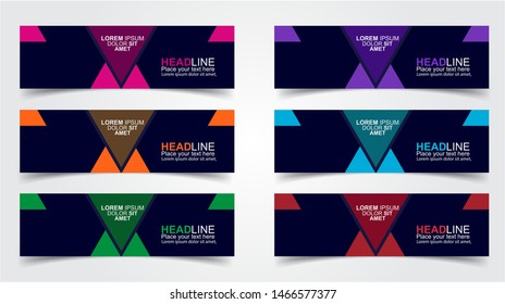 Set of Modern  Web Banner Design Background.  Creative Banner Header Templates - Vector