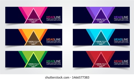 Set of Modern  Web Banner Design Background.  Creative Banner Header Templates - Vector