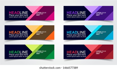 Set of Modern  Web Banner Design Background.  Creative Banner Header Templates - Vector