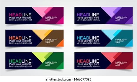 Set of Modern  Web Banner Design Background.  Creative Banner Header Templates - Vector