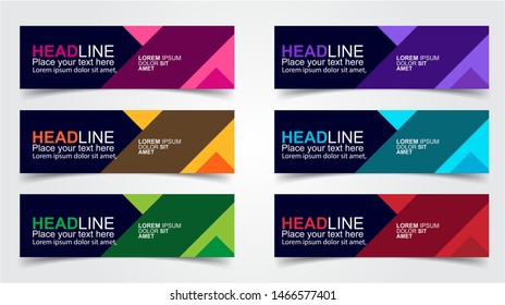 Set of Modern  Web Banner Design Background.  Creative Banner Header Templates - Vector