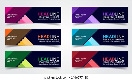 Set of Modern  Web Banner Design Background.  Creative Banner Header Templates - Vector